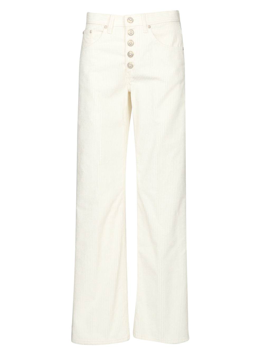 DONDUP Pantaloni Jacklyn in Velluto Panna a Coste Panna