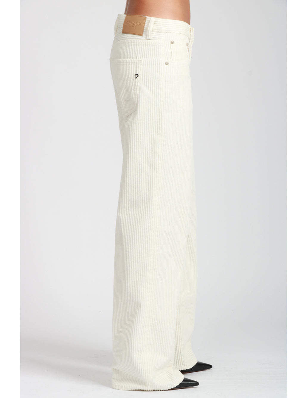 DONDUP Pantaloni Jacklyn in Velluto Panna a Coste Panna