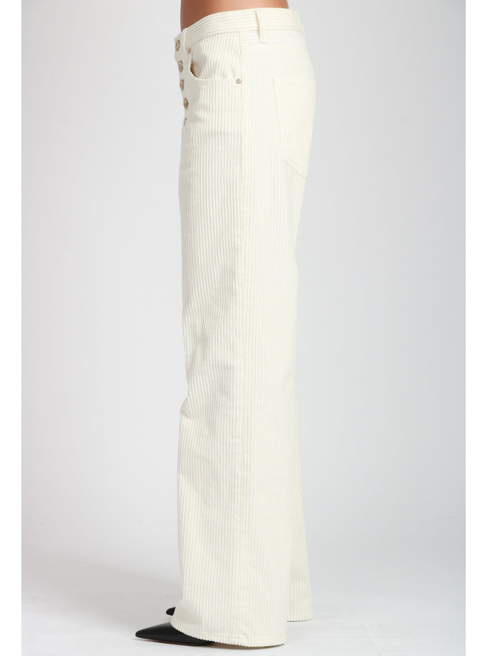 DONDUP Pantaloni Jacklyn in Velluto Panna a Coste Panna