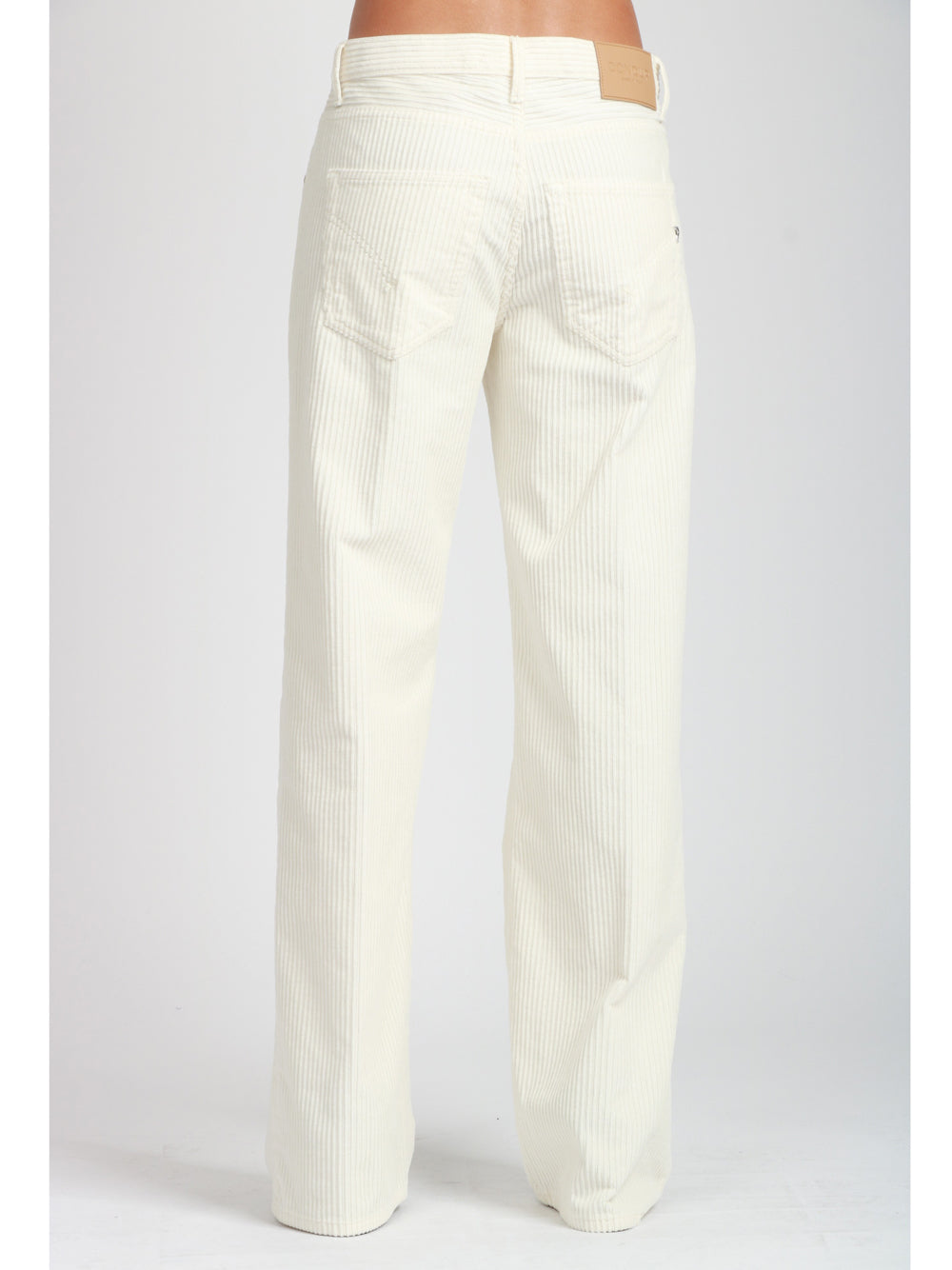 DONDUP Pantaloni Jacklyn in Velluto Panna a Coste Panna