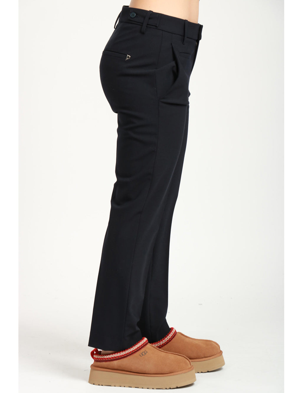 DONDUP Pantaloni Ariel 27 Inches in Fresco Lana Blu Notte Blu