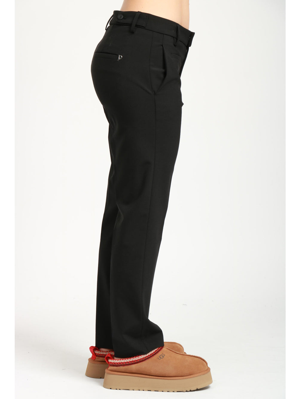 DONDUP Pantaloni Ariel 27 Inches in Fresco Lana Neri Nero