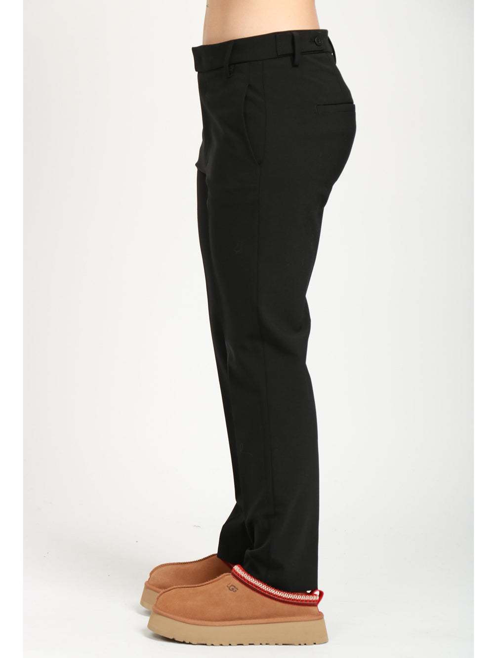 DONDUP Pantaloni Ariel 27 Inches in Fresco Lana Neri Nero