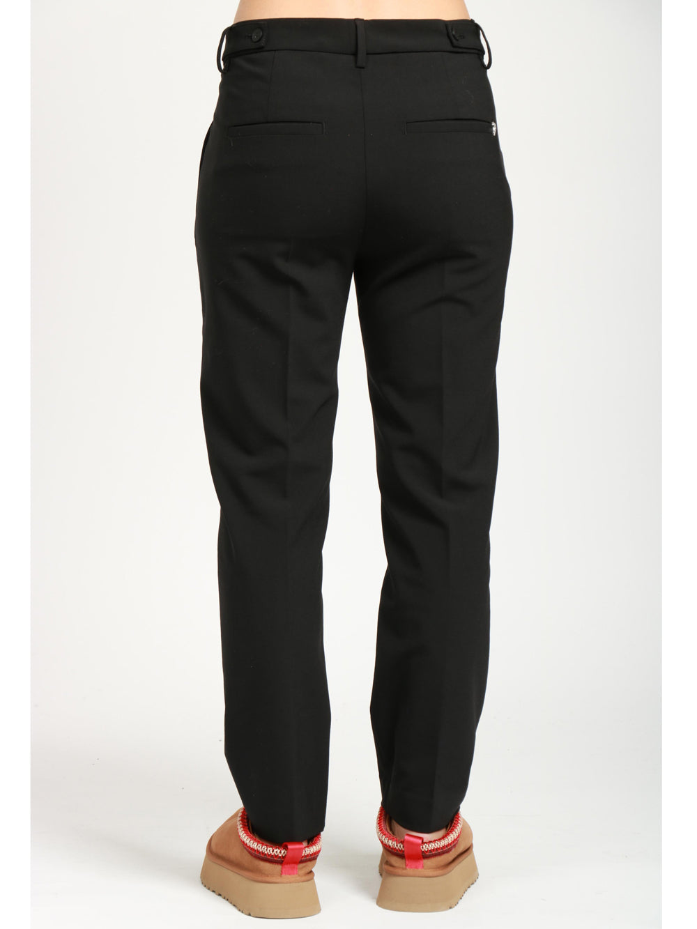 DONDUP Pantaloni Ariel 27 Inches in Fresco Lana Neri Nero