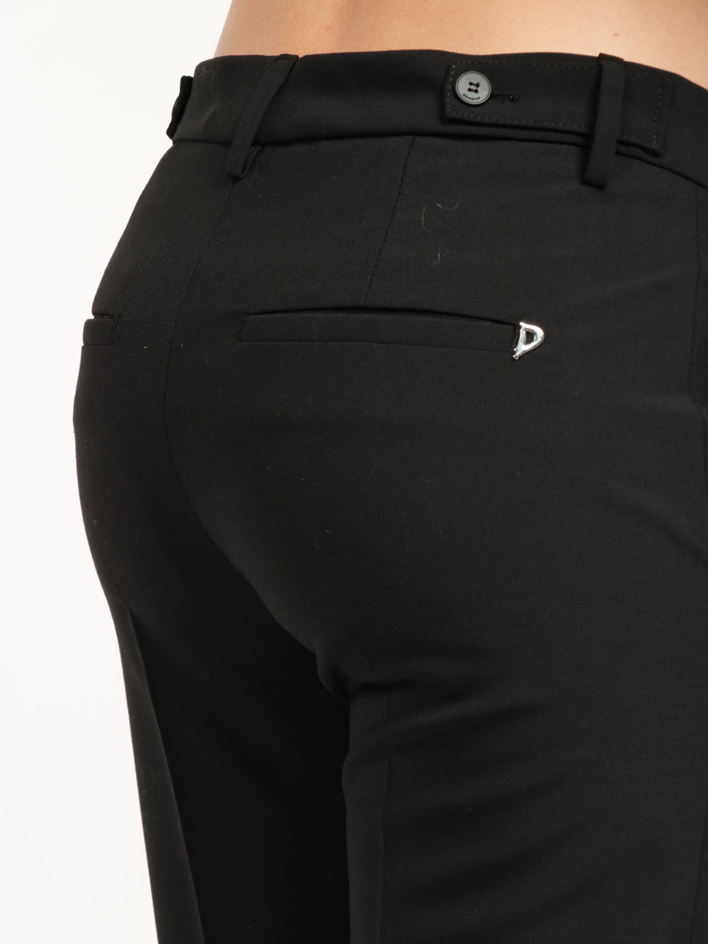 DONDUP Pantaloni Ariel 27 Inches in Fresco Lana Neri Nero