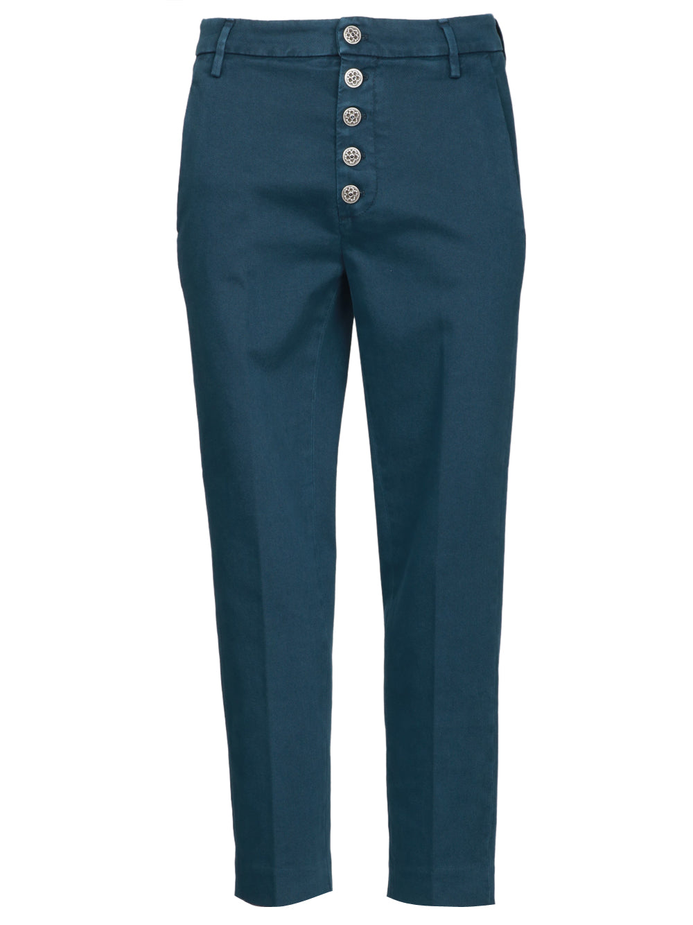 DONDUP Pantaloni Nima in Cotone Blu con Bottoni Blu
