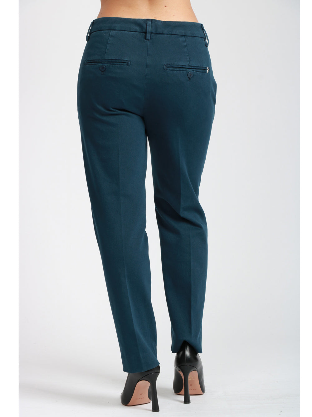 DONDUP Pantaloni Nima in Cotone Blu con Bottoni Blu