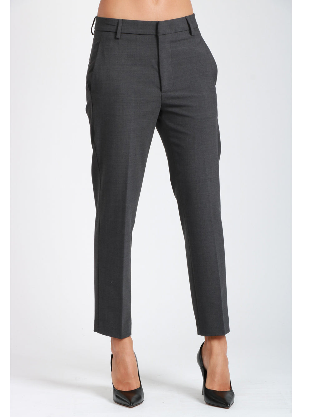 DONDUP Pantaloni Nima in Misto Lana Grigi Grigio Antracite