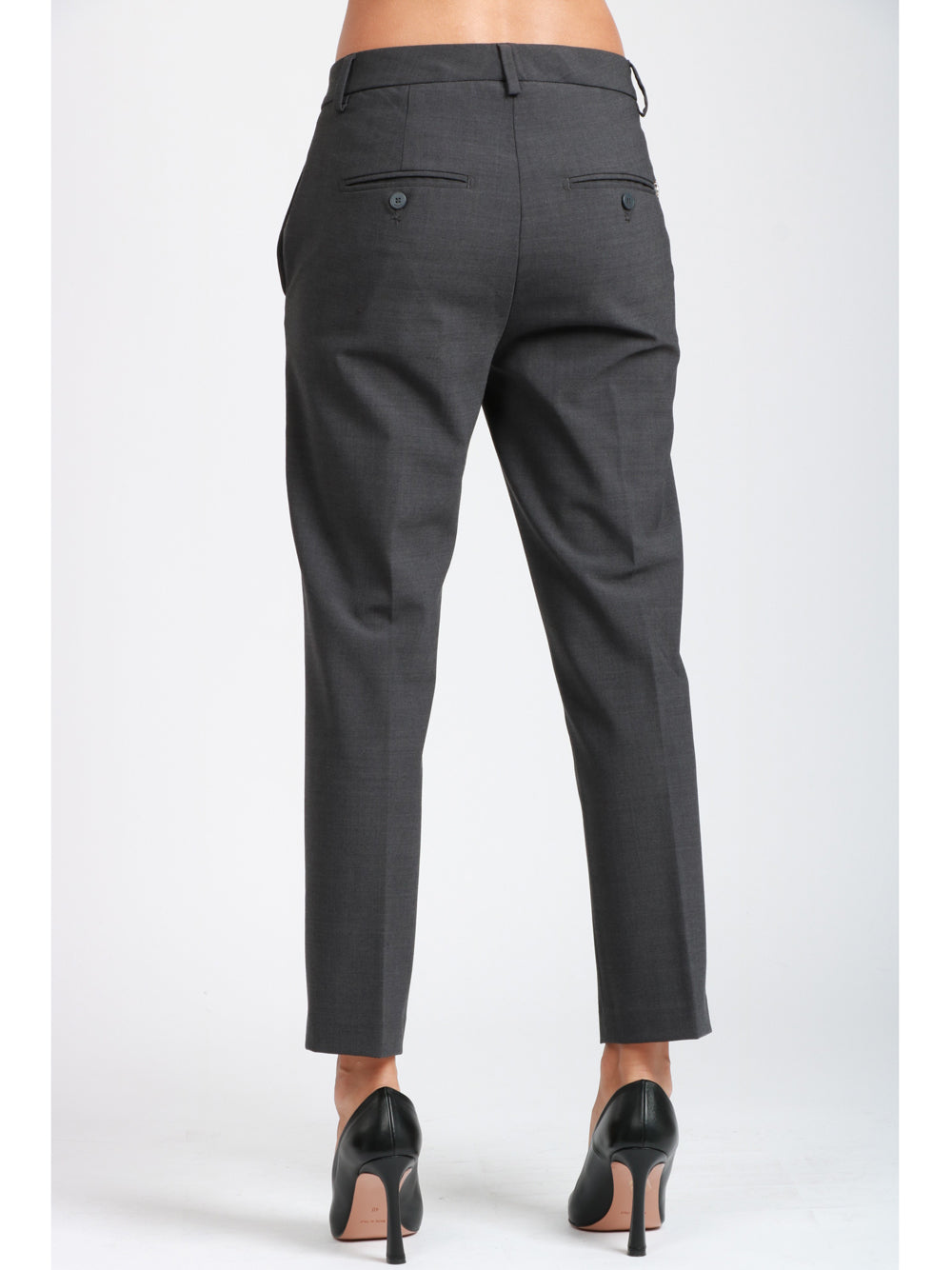 DONDUP Pantaloni Nima in Misto Lana Grigi Grigio Antracite