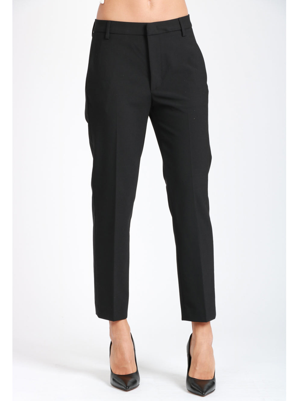 DONDUP Pantaloni Nima in Misto Lana Neri Nero