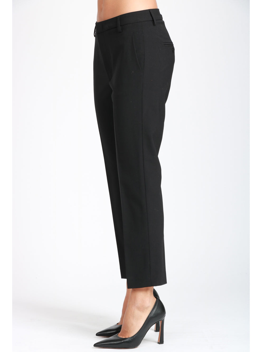DONDUP Pantaloni Nima in Misto Lana Neri Nero