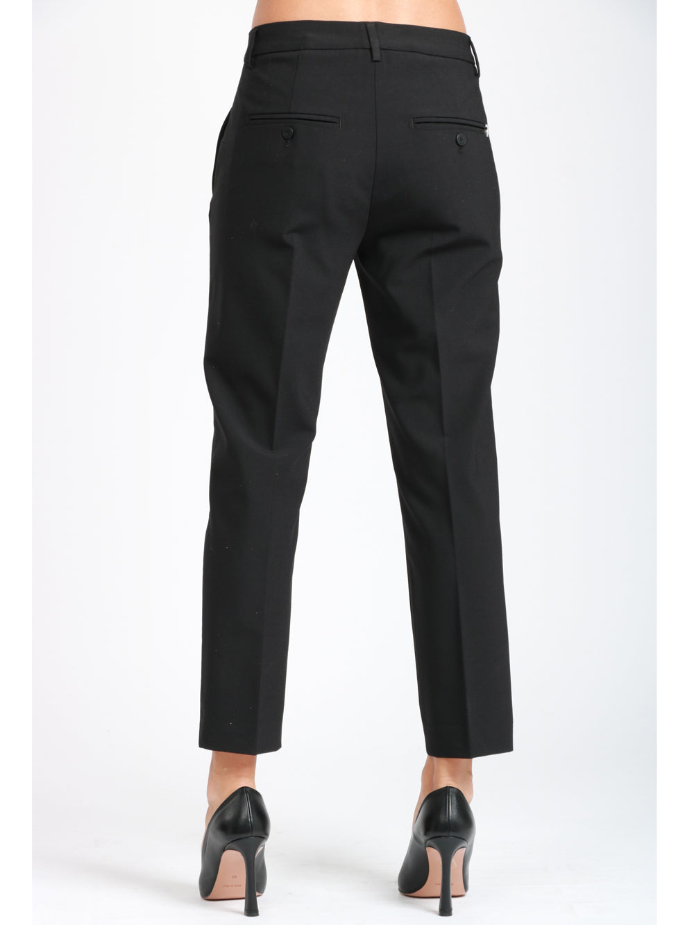 DONDUP Pantaloni Nima in Misto Lana Neri Nero