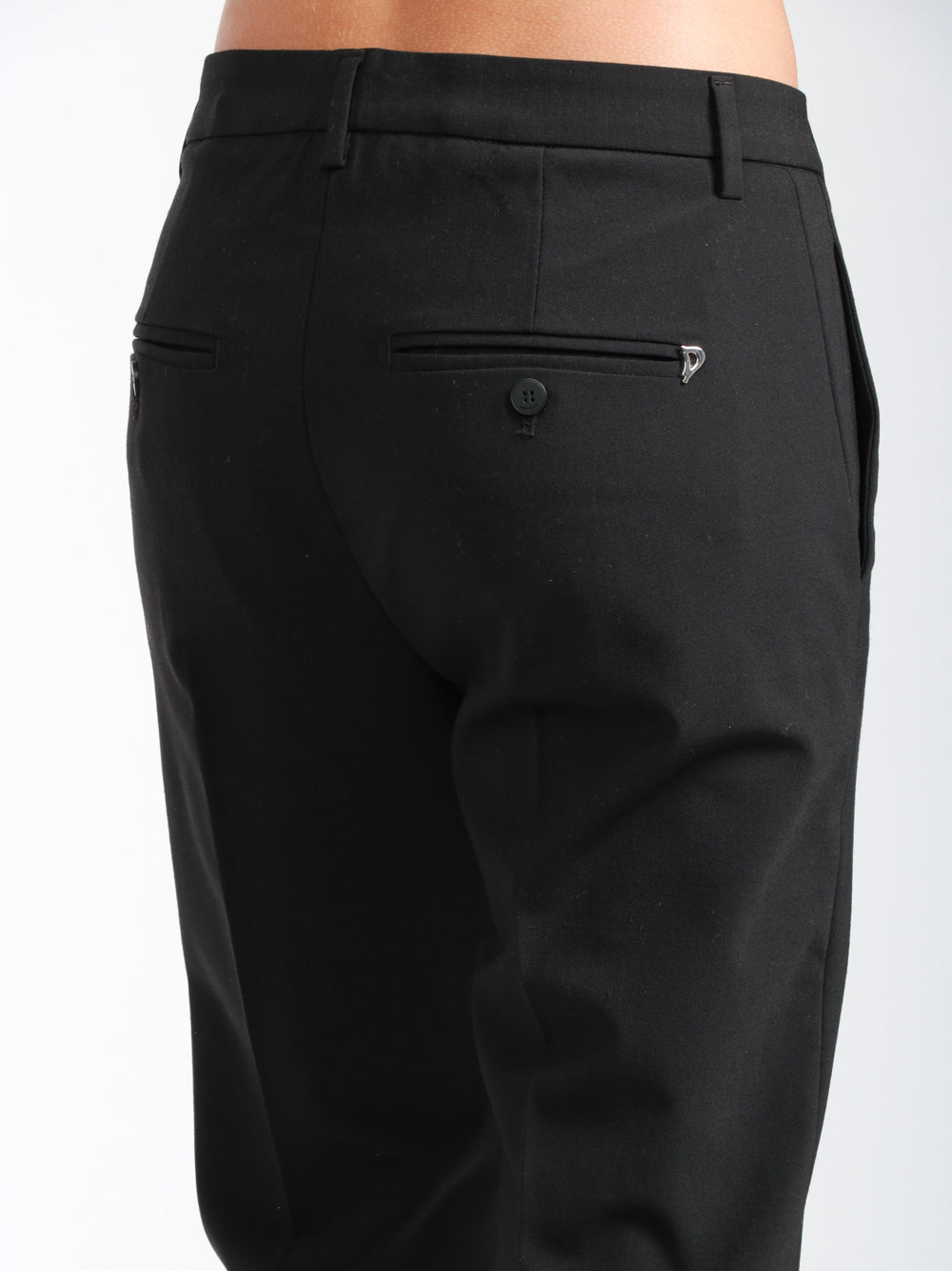 DONDUP Pantaloni Nima in Misto Lana Neri Nero