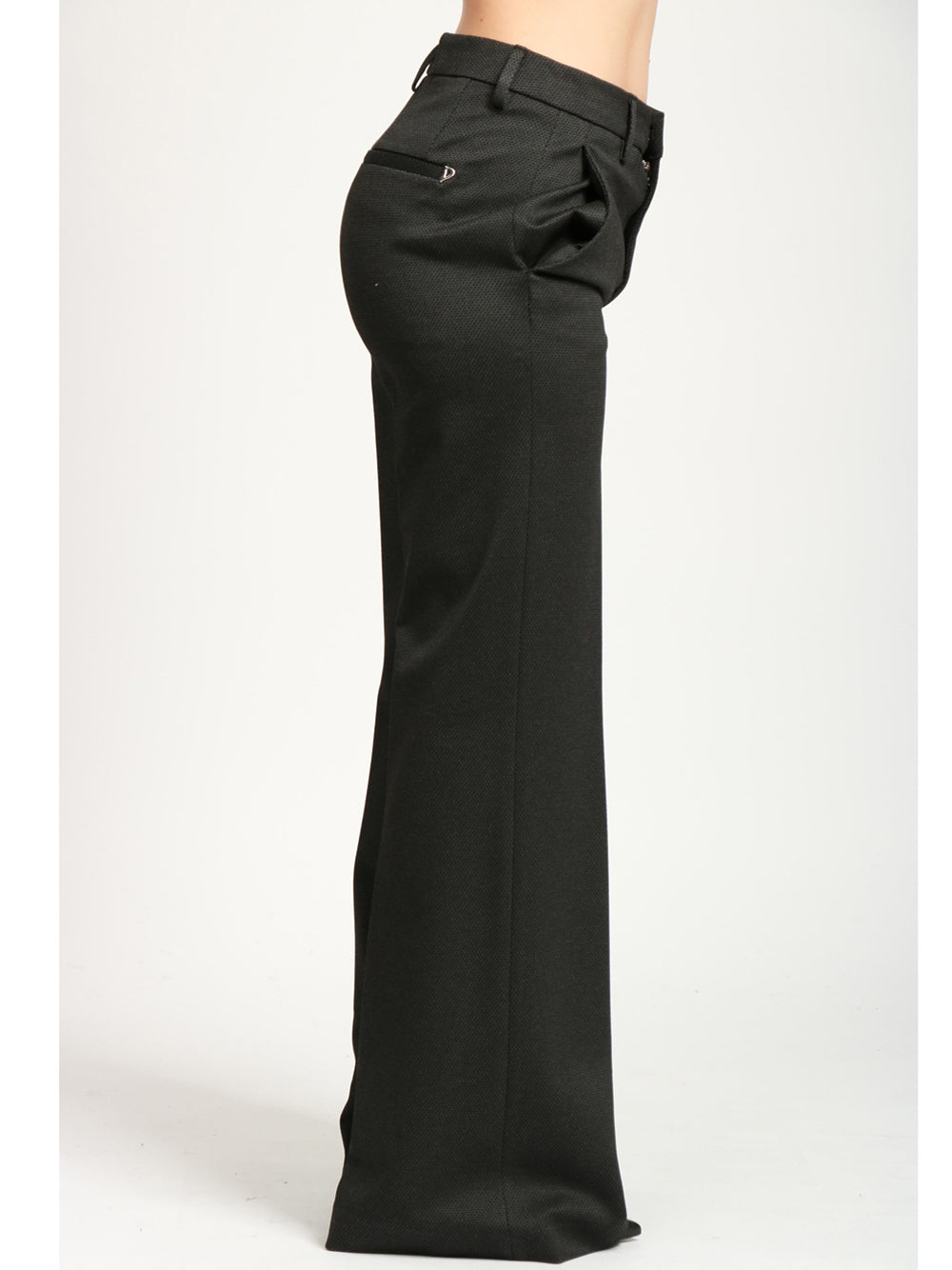 DONDUP Pantaloni Janice Palazzo Grigi a Fantasia Nero
