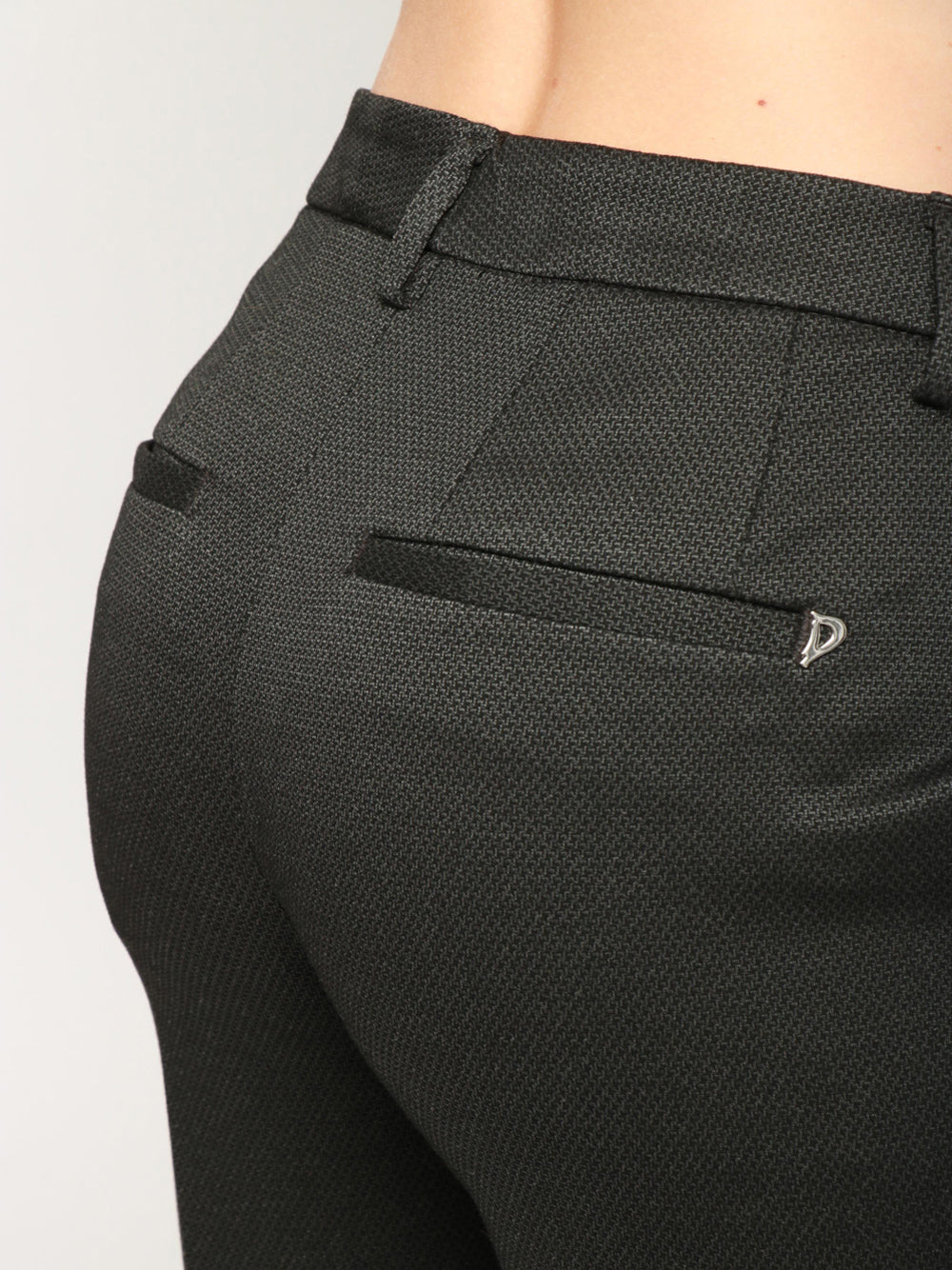 DONDUP Pantaloni Janice Palazzo Grigi a Fantasia Nero
