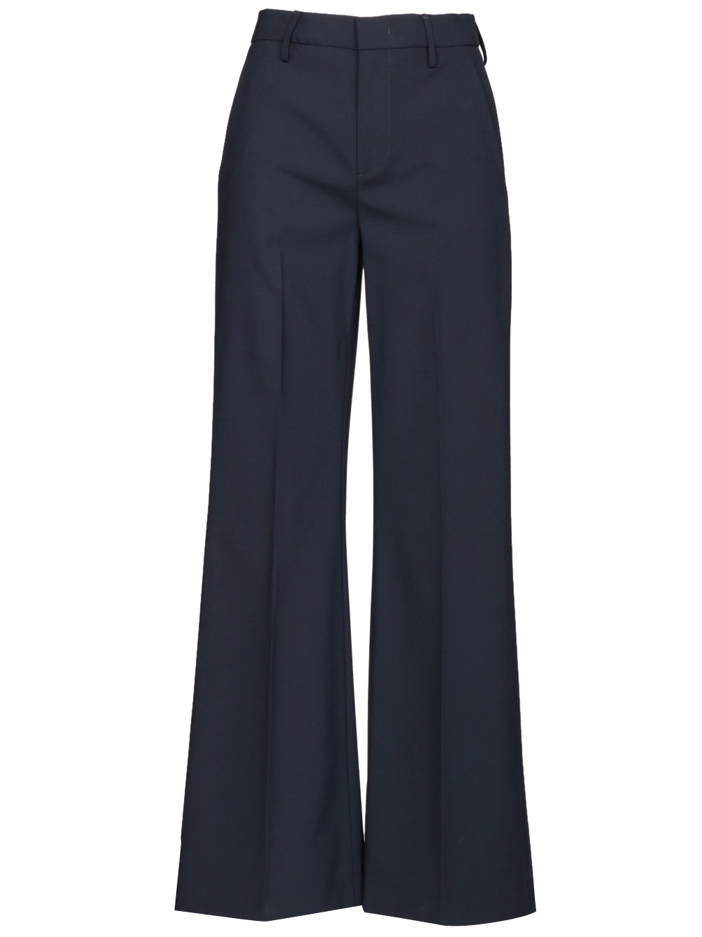 DONDUP Pantaloni Janice Palazzo in Fresco Lana Blu Blu notte