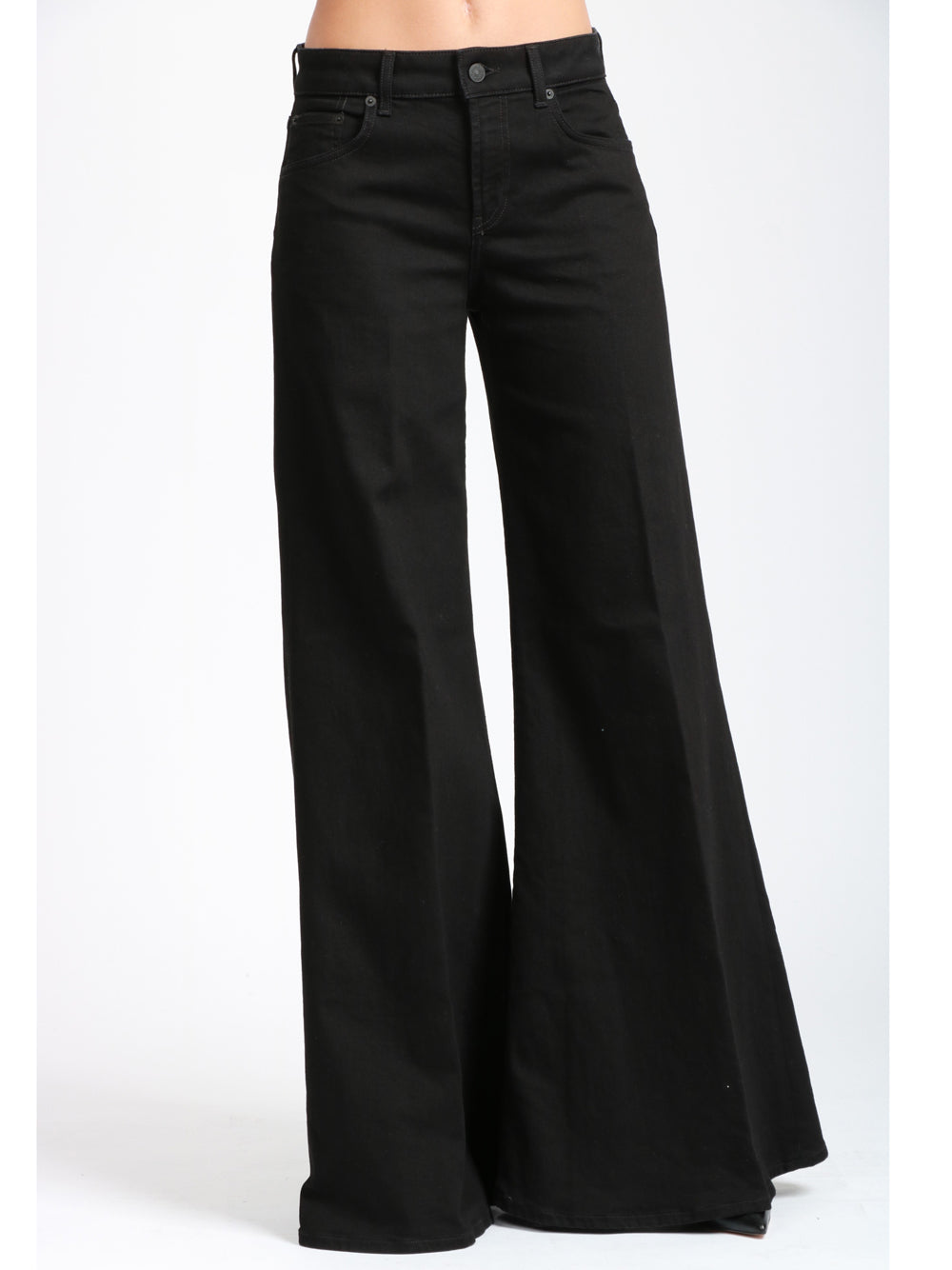 DONDUP Pantaloni Marlen Wide Leg Neri Denim Nero
