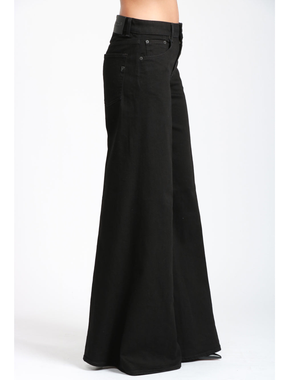 DONDUP Pantaloni Marlen Wide Leg Neri Denim Nero