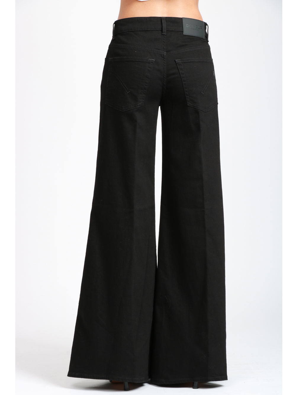 DONDUP Pantaloni Marlen Wide Leg Neri Denim Nero