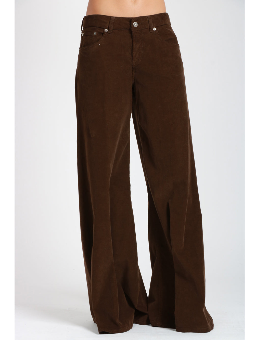 DONDUP Pantaloni Marlen in Velluto Testa di Moro Testa di moro