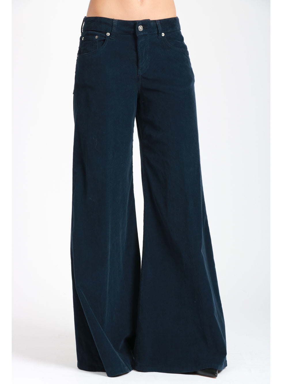 DONDUP Pantaloni Marlen in Velluto Blu Blu