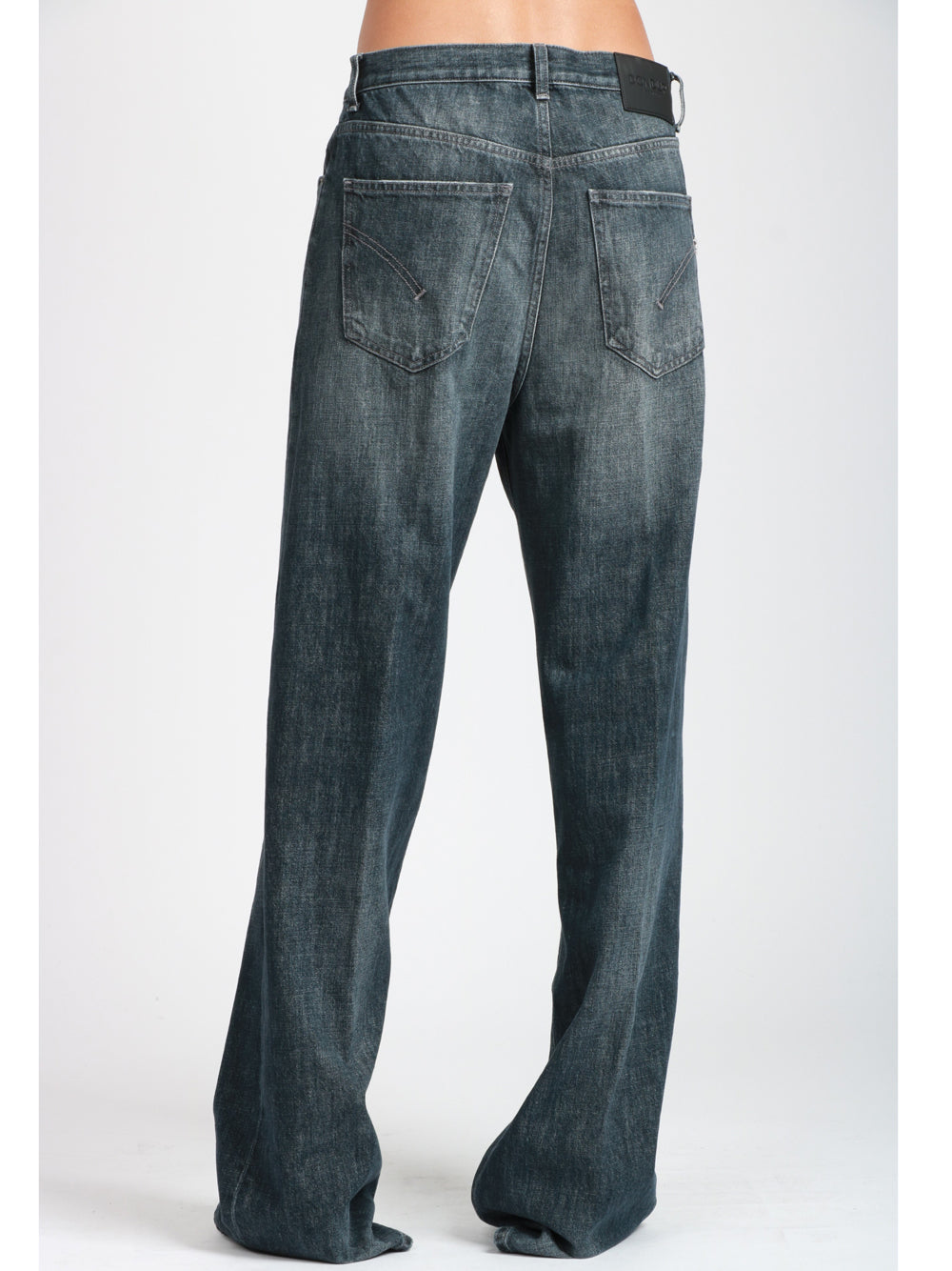DONDUP Jeans Francine Gamba Larga in Denim Grigio Denim Nero