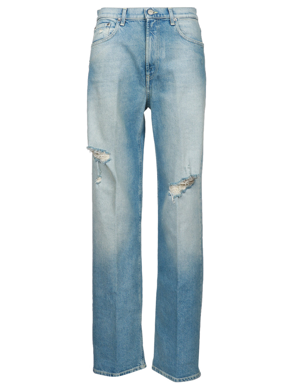 DONDUP Jeans Francine in Denim di Cotone Blu con Rotture Denim
