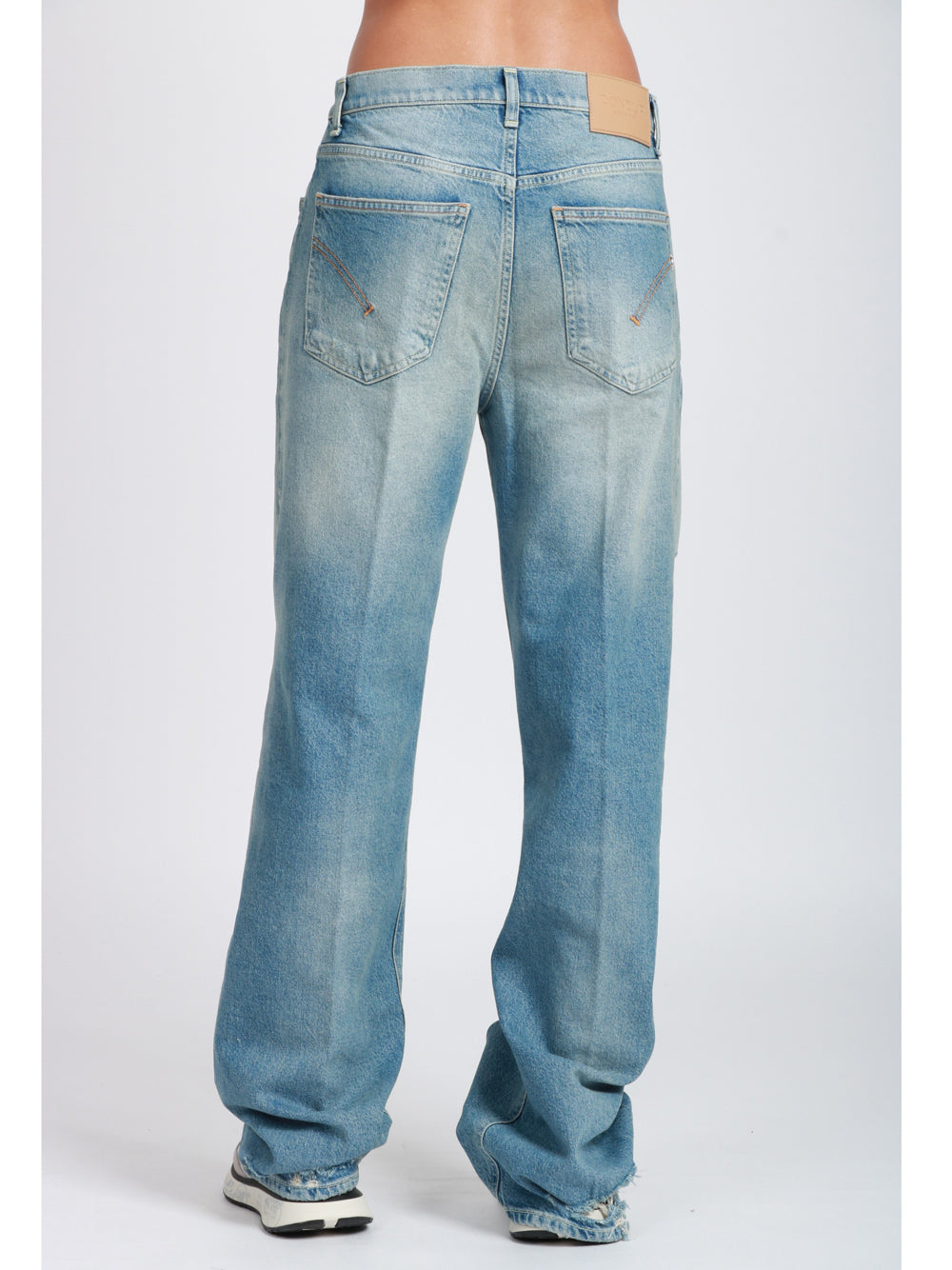 DONDUP Jeans Francine in Denim di Cotone Blu con Rotture Denim
