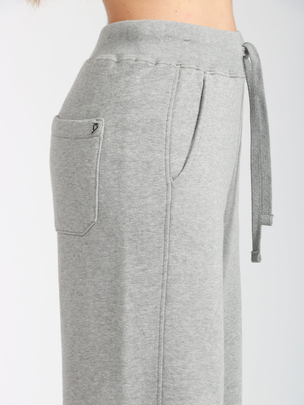 DONDUP Pantaloni Gamba Larga in Felpa Garzata Grigio Grigio