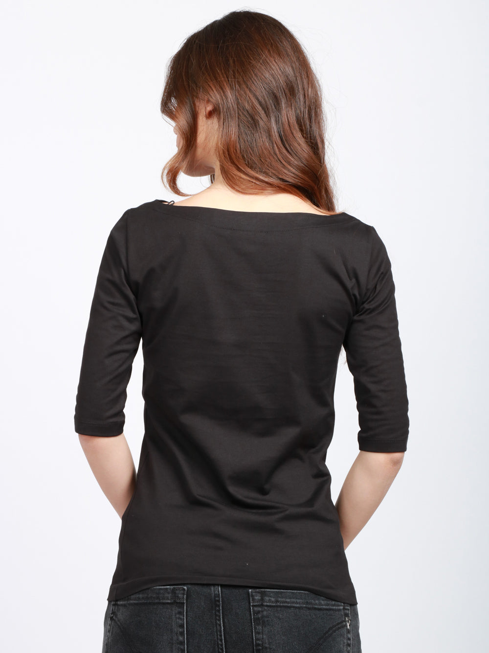 DONDUP T-Shirt in Cotone Bianca con Ricamo Nero Nero