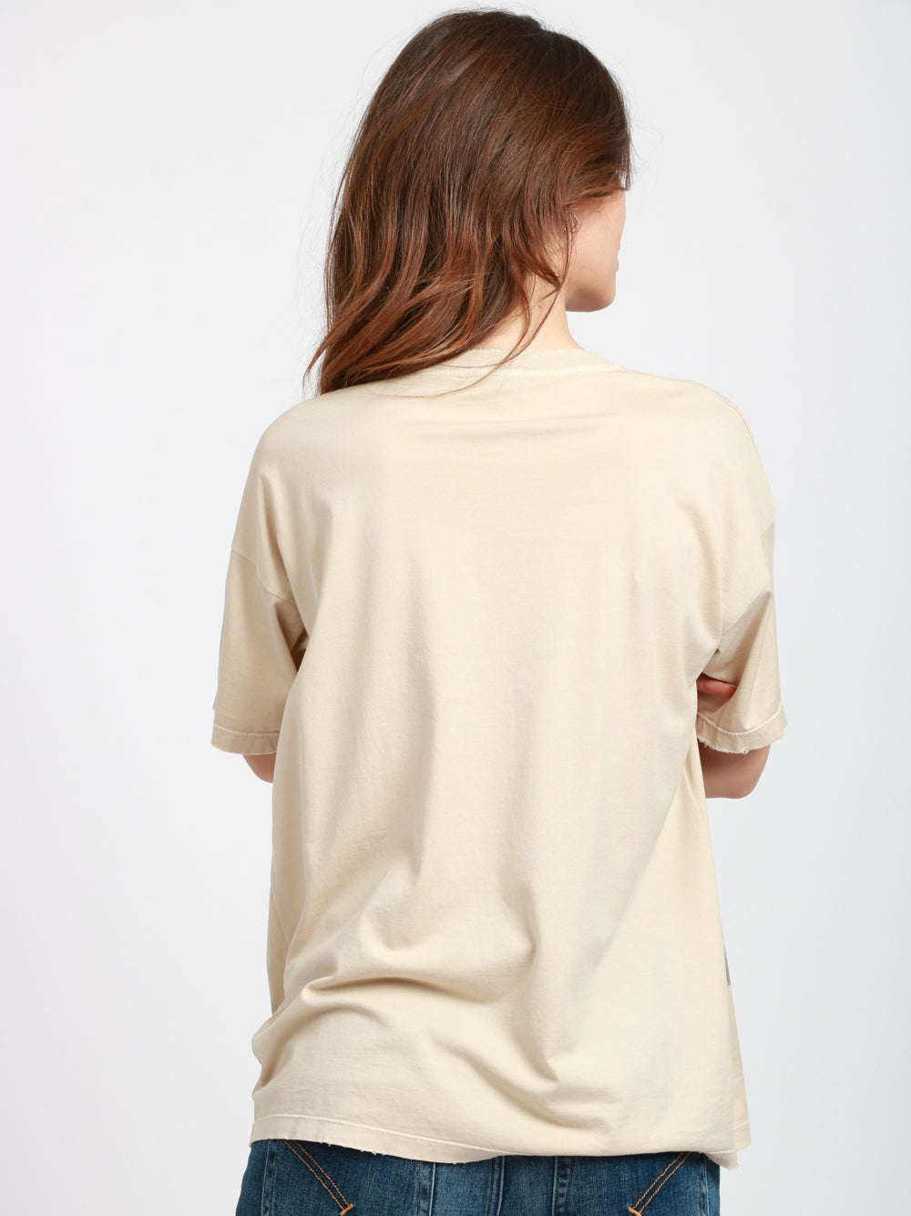 DONDUP T-shirt in Cotone Sabbia con Stampa Sabbia