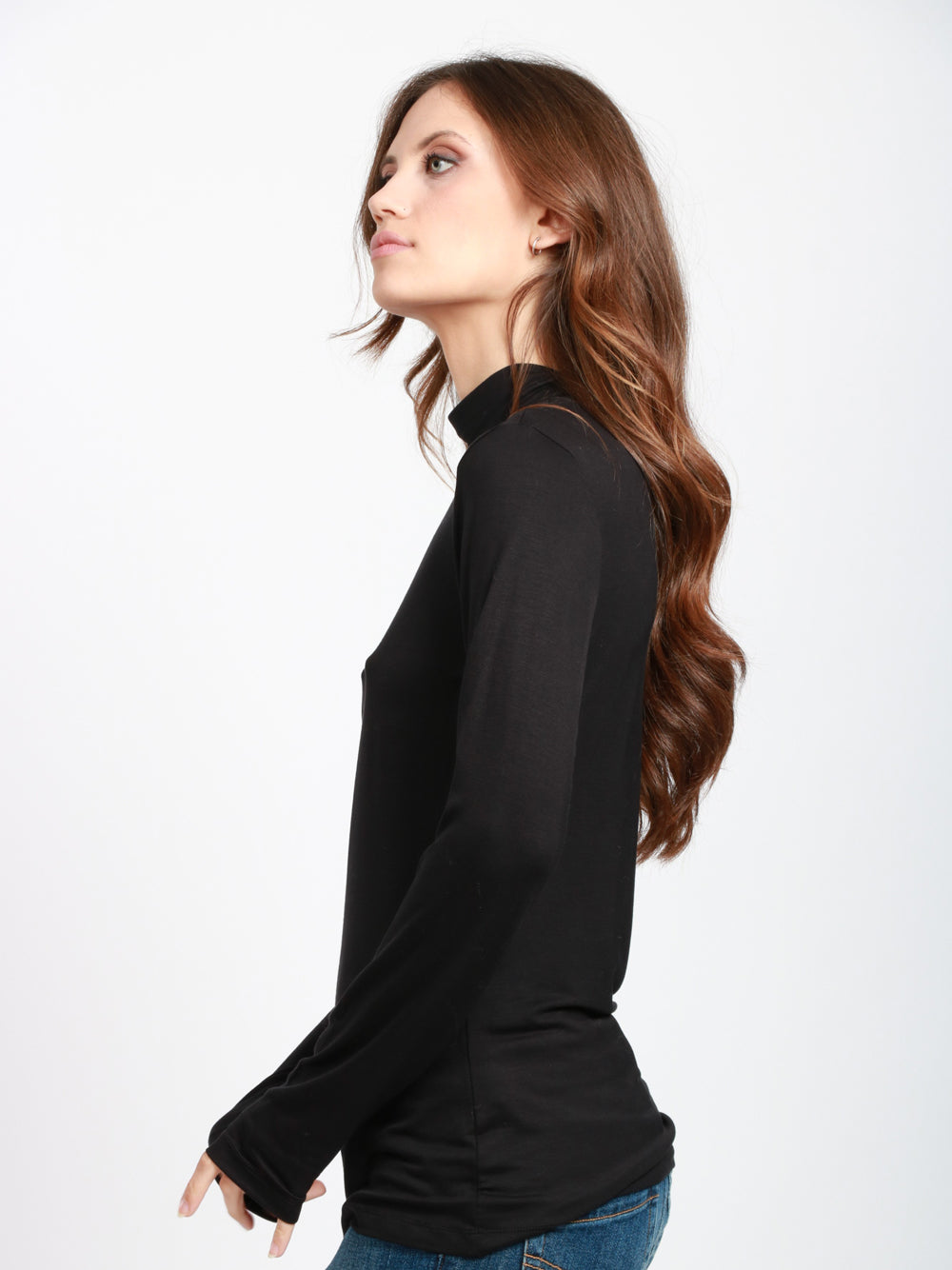 DONDUP Maglia Nera Collo Alto e Maniche Lunghe Nero