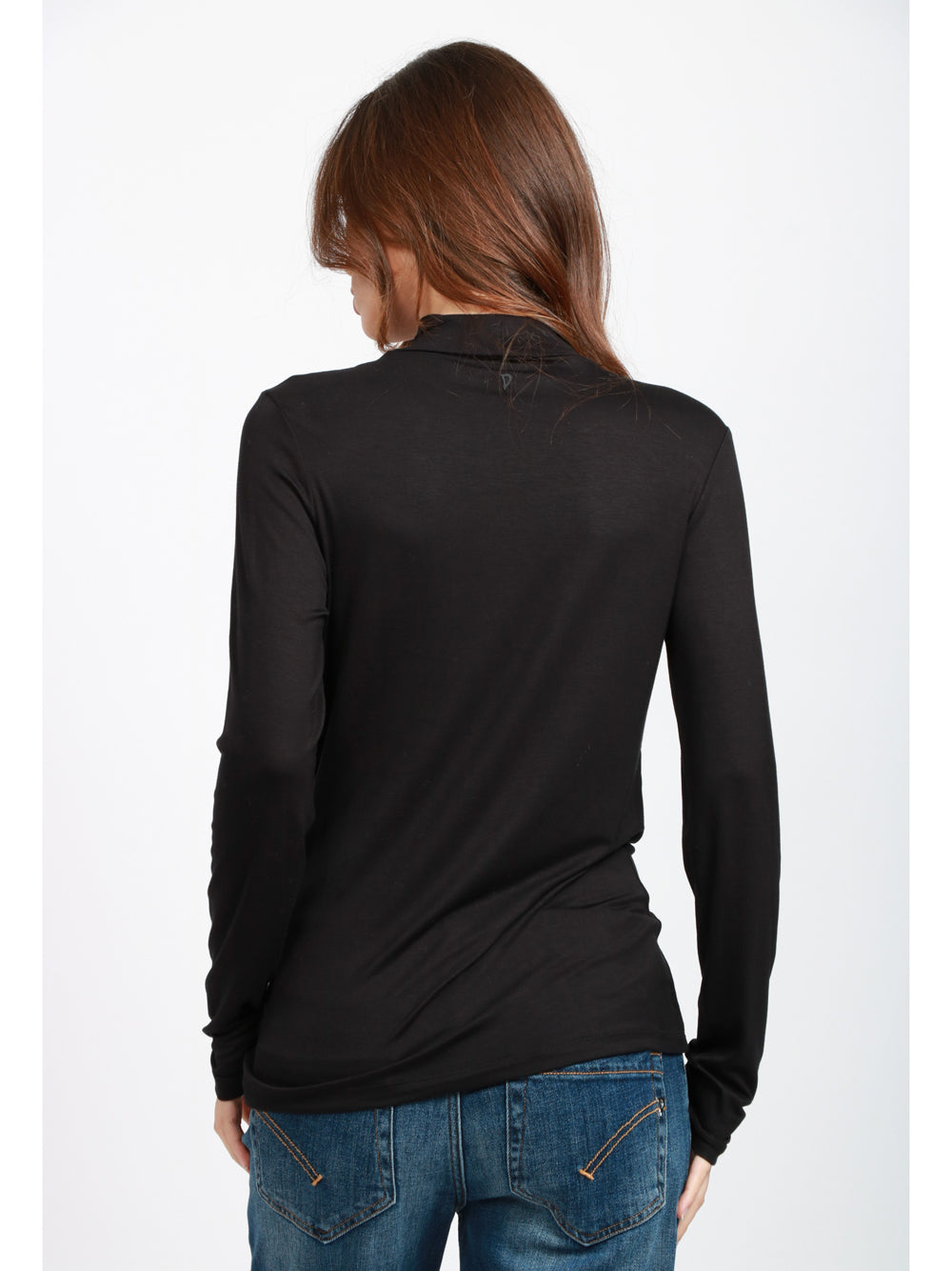 DONDUP Maglia Nera Collo Alto e Maniche Lunghe Nero