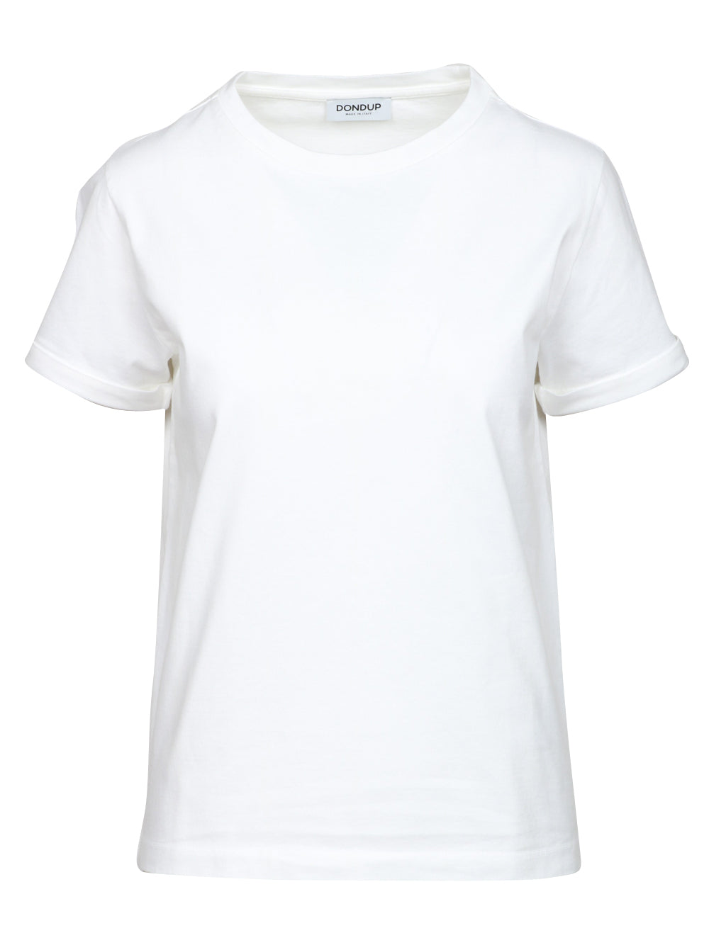DONDUP T-shirt Girocollo in Cotone Bianca Basica Bianco latte