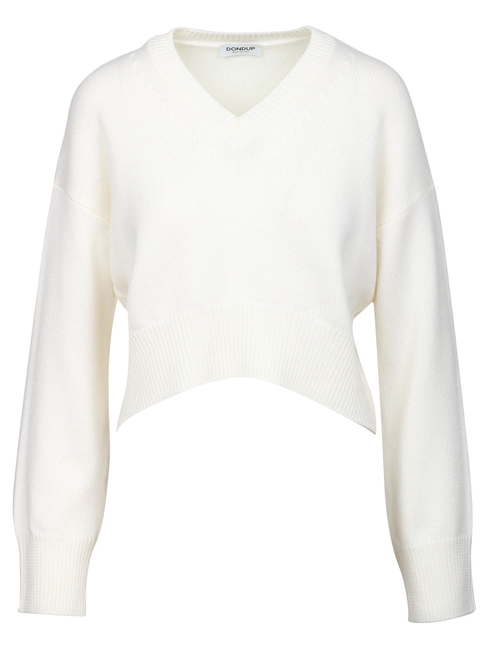 DONDUP Maglia in Lana Panna Crop Panna