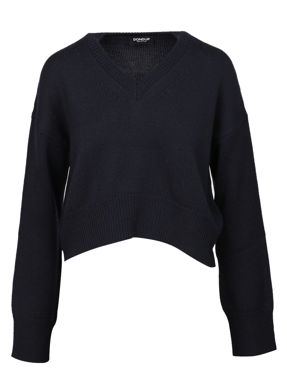 DONDUP Maglia in Lana Blu Crop Blu