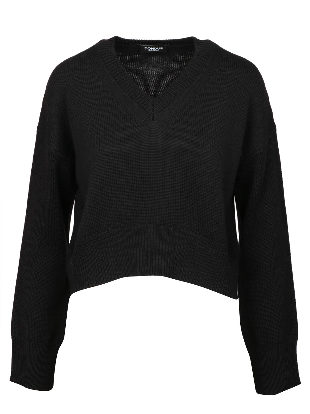 DONDUP Maglia in Lana Nero Crop Nero
