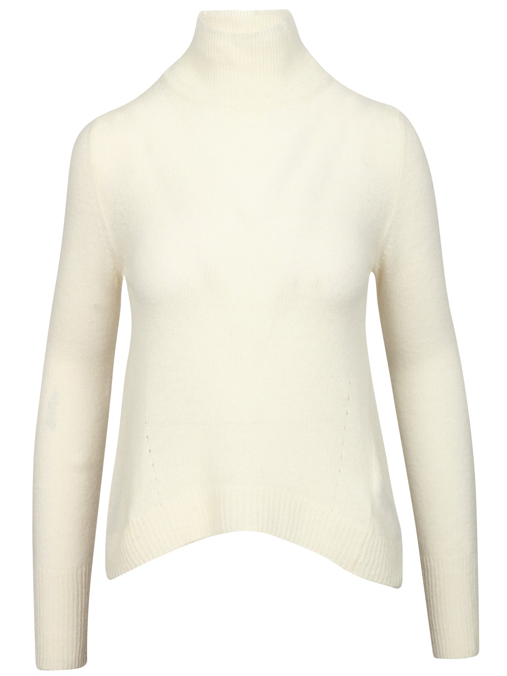 DONDUP Maglia in Misto Cashmere Panna con Collo Alto Panna
