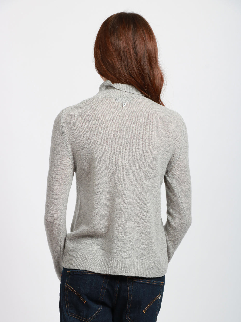DONDUP Maglia in Misto Cashmere Grigia con Collo Alto Grigio
