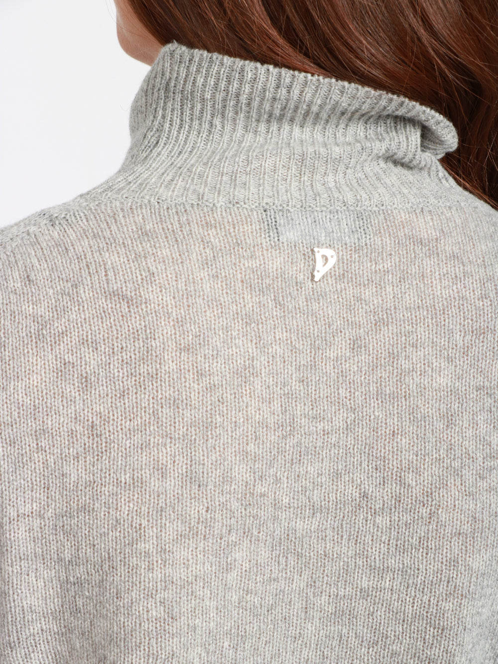 DONDUP Maglia in Misto Cashmere Grigia con Collo Alto Grigio