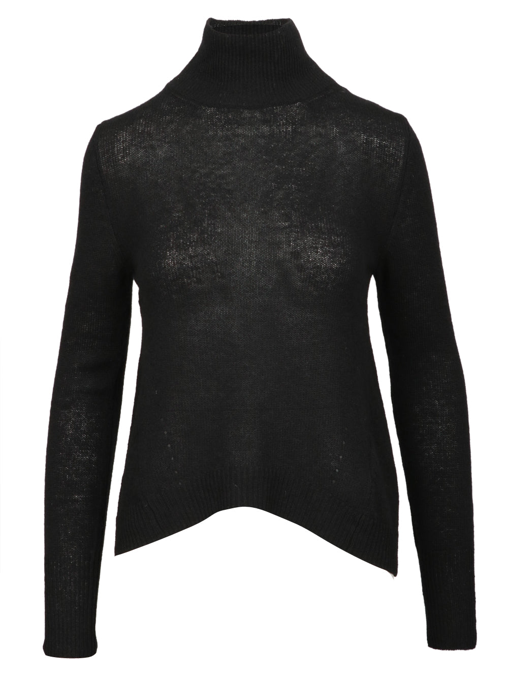DONDUP Maglia in Misto Cashmere Nera con Collo Alto Nero