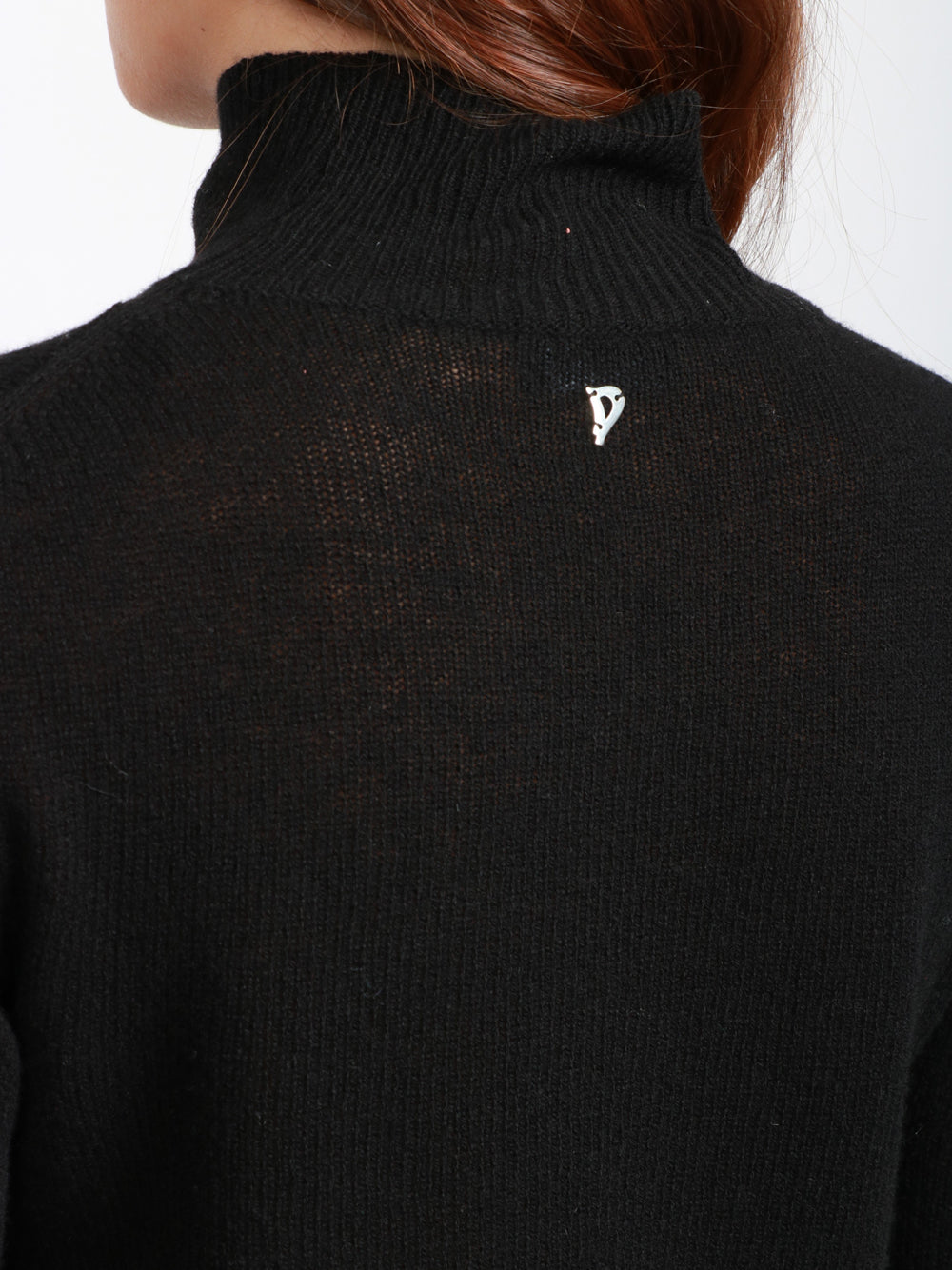 DONDUP Maglia in Misto Cashmere Nera con Collo Alto Nero