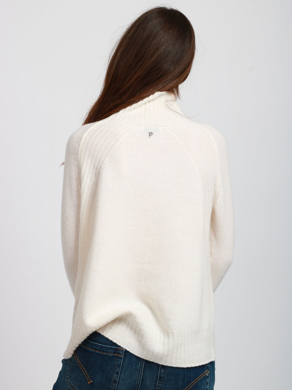 DONDUP Maglia Dolcevita in Cashmere Panna Panna