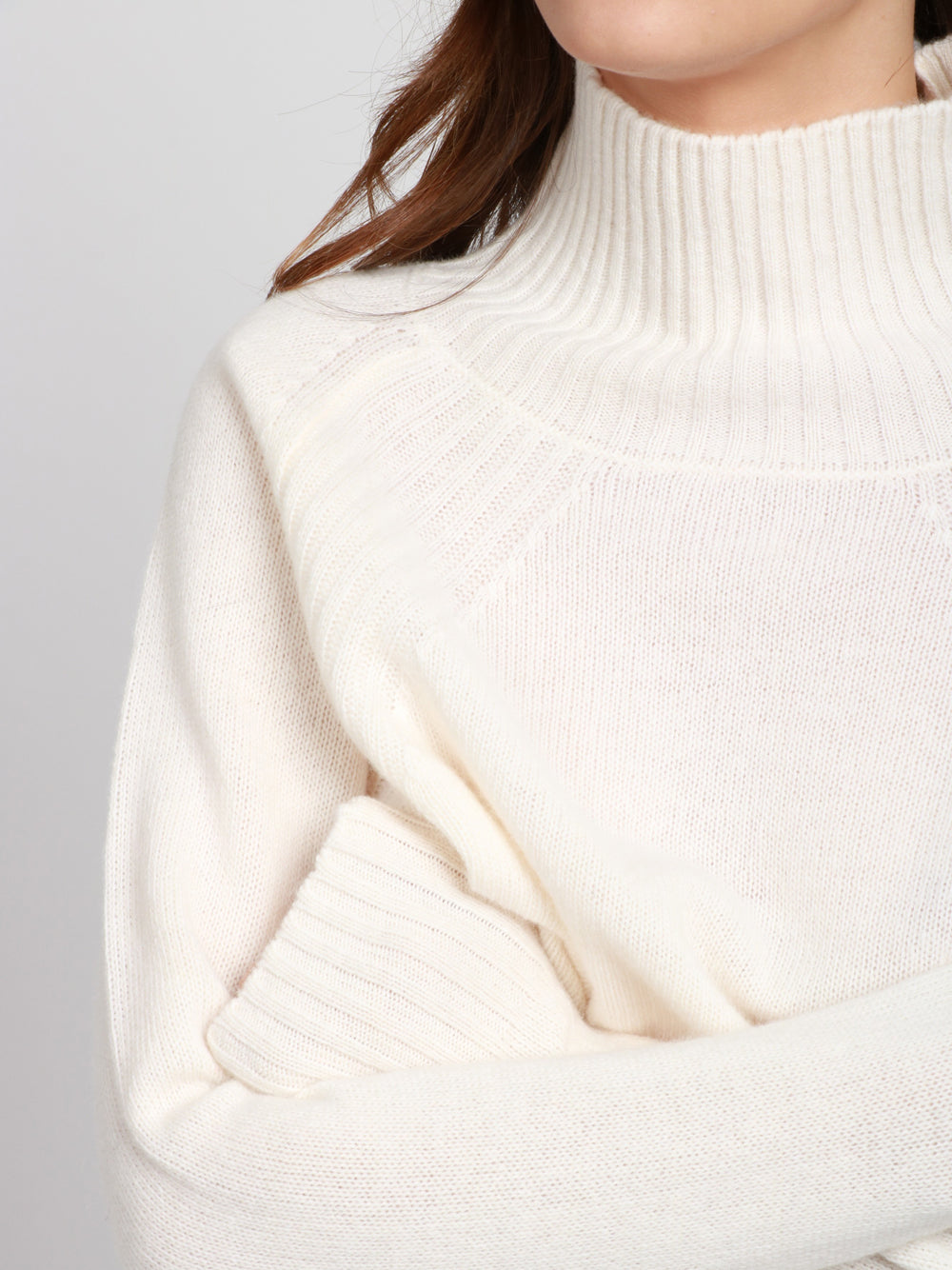 DONDUP Maglia Dolcevita in Cashmere Panna Panna