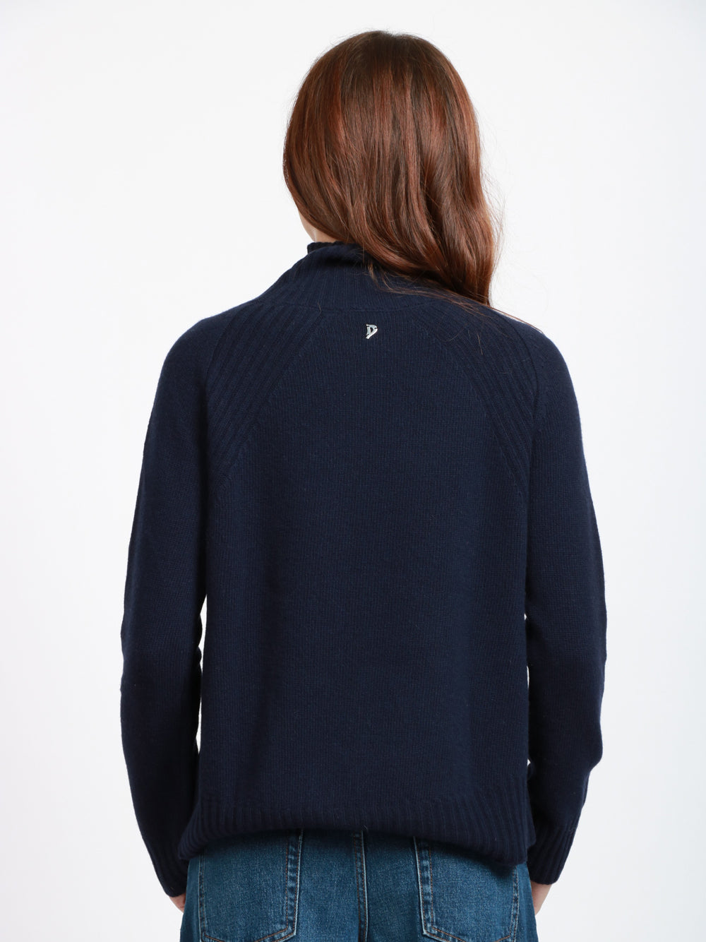 DONDUP Maglia Dolcevita in Cashmere Blu Blu notte