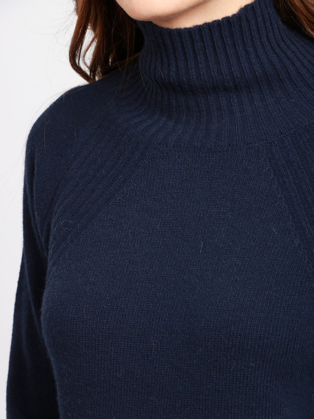 DONDUP Maglia Dolcevita in Cashmere Blu Blu notte