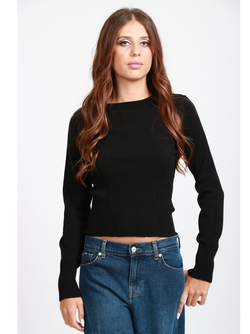 DONDUP Maglia in Viscosa Nera Nero