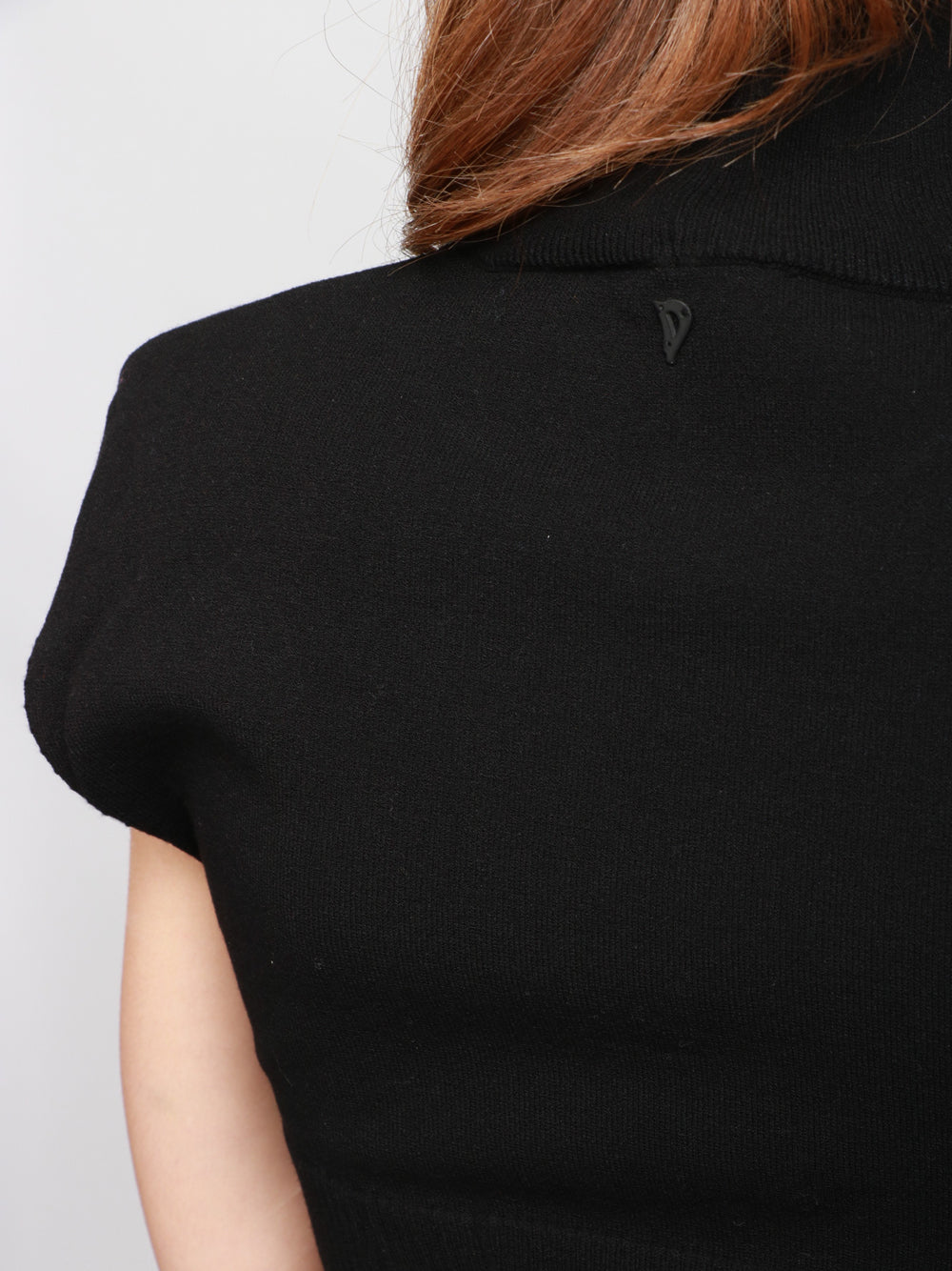 DONDUP Top Bustier in Maglia Nero con Collo Alto Nero