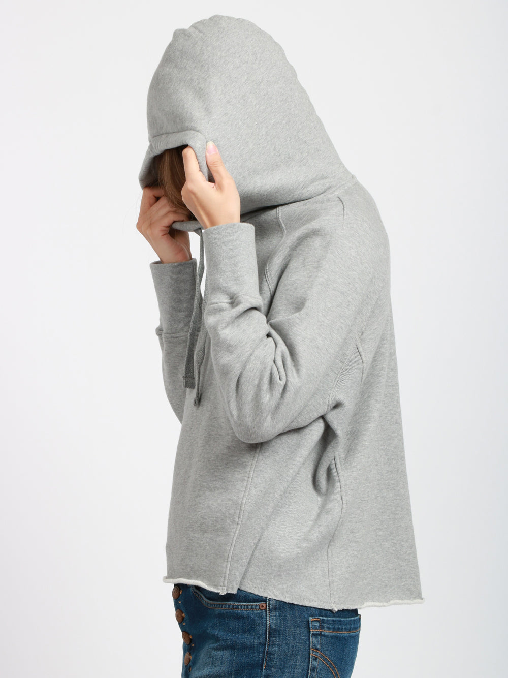 DONDUP Felpa con Cappuccio Garzata Grigia Grigio