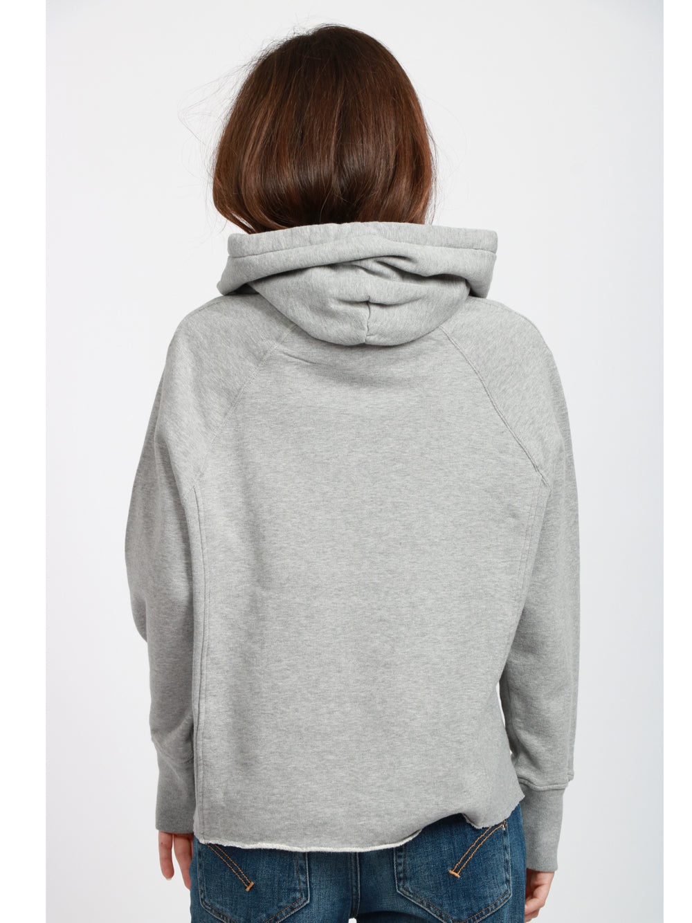 DONDUP Felpa con Cappuccio Garzata Grigia Grigio